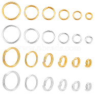 Elite 180Pcs 12 Styles Brass Split Rings, Double Loops Rings, Mixed Color, 4~10x1.5mm, Inner Diameter: 2.5~8.5mm, Single wire: 0.75mm, 15pcs/style(FIND-PH0020-26)