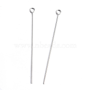 304 Stainless Steel Eye Pin, Stainless Steel Color, 48mm, Hole: 2mm, Pin: 0.8mm(STAS-D448-016P)