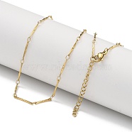 304 Stainless Steel Bar Link Chain Necklaces, Golden, 17.72 inch(45cm)(NJEW-H043-04P)