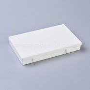 Plastic Boxes, Bead Storage Containers, Rectangle, White, 17.5x11.2x2.7cm(CON-I008-03B)