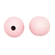 Spray Painted Natural Wood Beads, Round, Misty Rose, 19.5~20mm, 355pcs/827g(WOOD-WH0023-22B-04)