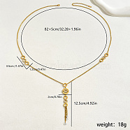 Gorgeous Stainless Steel Crystal Rhinestone Roman Numeral Circle Pendant Necklaces for Women, Golden, 32.28 inch(82cm)(QO9264)