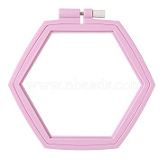 ABS Plastic Cross Stitch Embroidery Hoops, Embroidered Display Frame, Sewing Tools Accessory, Pearl Pink, 95x105mm(PW-WG95323-02)