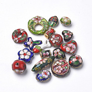 Handmade Cloisonne Beads, Mixed Shape, Mixed Color, 9~27x7~23x5~13mm, Hole: 1mm(X-CLB-S006-15)