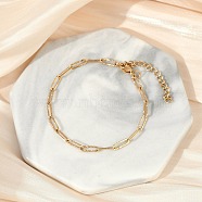 PVD Vacuum Plating 304 Stainless Steel Paperclip Chain Bracelet for Men Women, Golden, 7 inch(17.9cm)(BJEW-E031-10G)