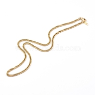 304 Stainless Steel Diamond Cut Cuban Link Chain Necklaces, with Lobster Claw Clasps, Golden, 20.39 inch (51.8cm)(NJEW-JN03367-02)