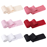 BENECREAT 6 Rolls 6 Colors Polyester Ribbons, Raw Edges, Mixed Color, 2 inch(50mm), about 3 yards/roll, 1 roll/color(OCOR-BC0006-36B)