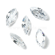 Cubic Zirconia Cabochons, Point Back, Horse Eye, Clear, 8x4x2mm(ZIRC-P116-02A-16)