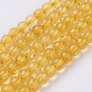 Citrine Beads Strands, Round, Synthetic Crystal, Dyed & Heated, 6mm, Hole: 0.8mm, about 67pcs/strand, 15.5 inch(X-G-C076-6mm-6A)