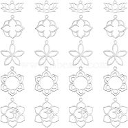 20Pcs 5 Style Stainless Steel Pendants, Laser Cut, Flower, Stainless Steel Color, 4pcs/style(STAS-UN0031-28)