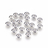 Alloy Spacer Beads, Lead Free & Cadmium Free, Flat Round, Platinum, 6x2mm, Hole: 1.5mm Lead Free(X-TIBEB-R020-P-LF)