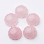 Natural Rose Quartz Cabochons, Half Round/Dome, Pink, 12x5mm(G-ROSE12x5)