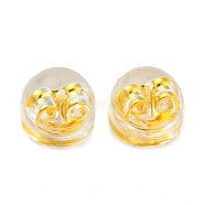 Resin & Brass Ear Nuts, Earring Backs, Flat Round, Golden, 4.9x4mm, Hole: 0.6mm(FIND-H046-01G)