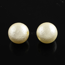 ABS Plastic Imitation Pearl Round Beads, Antique White, 8x7mm, Hole: 2mm, about 190pcs/50g(X-SACR-Q105-24B)