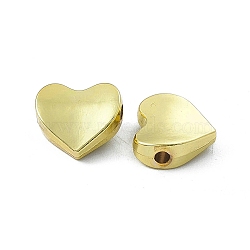 Rack Plating Alloy Beads, Heart, Light Gold, 10x10.5x4mm, Hole: 1.8mm(PALLOY-I216-32LG)