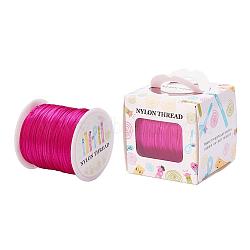 Nylon Thread, Rattail Satin Cord, Medium Violet Red, 1.0mm, about 76.55 yards(70m)/roll(NWIR-JP0010-1.0mm-129)