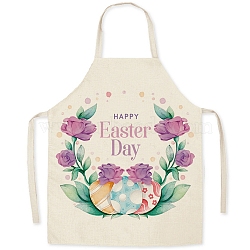 Cute Easter Egg Pattern Polyester Sleeveless Apron, with Double Shoulder Belt, for Household Cleaning Cooking, Medium Orchid, 680x550mm(PW-WG98916-27)