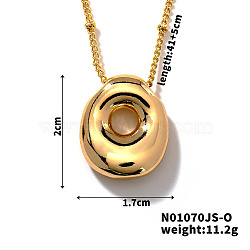 Simple and Stylish Brass Letter Pendant Satellite Chain Necklaces for Women Men, Golden, Letter O, 16.14 inch(41cm)(GF2554-15)