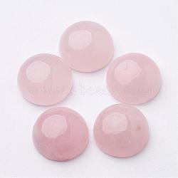 Natural Rose Quartz Cabochons, Half Round/Dome, Pink, 12x5mm(G-ROSE12x5)