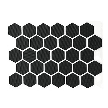 PEVA Adhesive Non-Slip Stickers, Hexagon, Black, 136x175x1mm