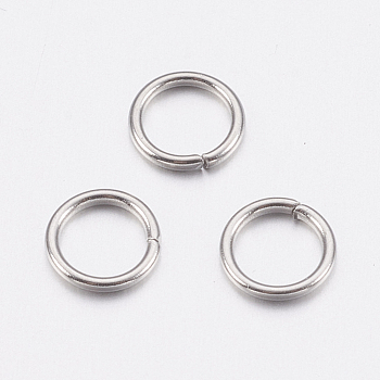 304 Stainless Steel Open Jump Rings, Stainless Steel Color, 21 Gauge, 4x0.7mm, Inner Diameter: 2.6mm