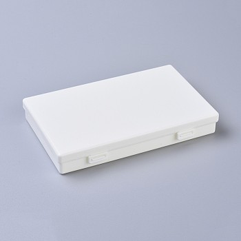 Plastic Boxes, Bead Storage Containers, Rectangle, White, 17.5x11.2x2.7cm