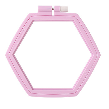 ABS Plastic Cross Stitch Embroidery Hoops, Embroidered Display Frame, Sewing Tools Accessory, Pearl Pink, 95x105mm