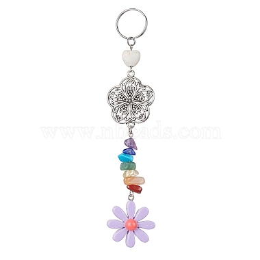 Medium Purple Flower Resin Keychain