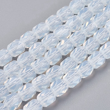 6mm White Cube Opal Beads