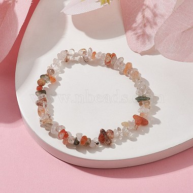 Bracelets extensibles en perles de quartz rutilé naturel pour femmes(BJEW-JB10046-14)-2