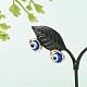Evil Eye Lampwork Round Beads Stud Earrings(EJEW-JE04665-01)-3