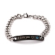 Rectangle avec mot je t'aime bracelet lien avec strass(STAS-E160-33EBP)-1