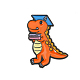 динозавр с эмалированной булавкой в виде книги и шляпы(WG23706-05)-1