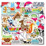 50Pcs Paper Self-Adhesive Picture Stickers, Animal Protection, for Laptop, Luggage, Cup, Computer, Mobile Phone, Skateboard, Guitar Stickers Decor, Mixed Color, 41~54x54~59x0.2mm(AJEW-S036-12)