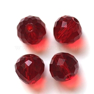 Imitation Austrian Crystal Beads, Grade AAA, Faceted, Teardrop, Dark Red, 6mm, Hole: 0.7~0.9mm(SWAR-F067-6mm-05)