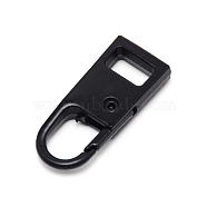 Zinc Alloy Zipper Slider, for Garment Accessories, Electrophoresis Black, 2.65x1.1x0.45cm, Hole: 6.5x9mm & 7.5x4mm(FIND-WH0091-62EB)