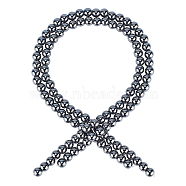 Round Non-magnetic Synthetic Hematite Beads Strands, Grade AA, Black, 8mm, Hole: 1.8~2mm, about 53pcs/Strand, 2strands/box(G-PH0012-01-8mm)