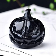 Natural Obsidian Ornament Home Desktop Decoration Craft, Pumpkin, 60mm(PW-WG52939-05)