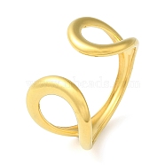 304 Stainless Steel Open Cuff Rings for Women, Irregular, Real 18K Gold Plated, 14mm, Inner Diameter: 18mm(RJEW-Z043-02B)