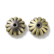 Tibetan Style Brass Beads, Cadmium Free & Lead Free, Flower, Antique Bronze, 9.5x3.5mm, Hole: 1.2mm(KK-M284-51A-AB)