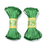 Korean Polyester Cord, Chinese Knotting Cord, Rattail Satin Cord, Green, 2.5mm, about 21.87 yards(20m)/bundle(NWIR-WH0004-18)