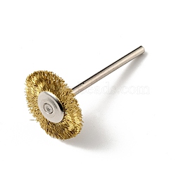 Multifunctional Flat Round Head Copper Polishing Bits, Mandrel Mounted Grinding Buffing Accessories, with Iron Axis, for Metal, Jade, Glass, Jewelry, Platinum & Golden, 4x0.2cm(TOOL-D057-07GP)