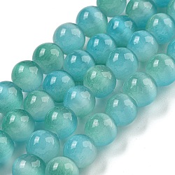 Cat Eye Beads Strands, Round, Turquoise, 8mm, Hole: 0.8~0.9mm, about 50pcs/strand, 14.29''~14.69''(36.3~37.3cm)(G-K378-A05-01)