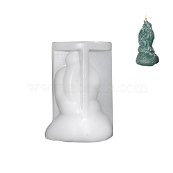 DIY Silicone Candle Molds, for Scented Candle Making, Sitting Dragon, White, 10.3x7.5x6.4cm(WG15657-02)