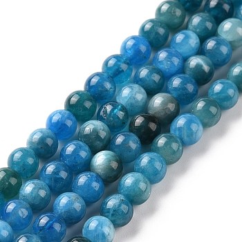 Natural Apatite Beads Strands, Round, 5.5mm, Hole: 1mm, about 74pcs/strand, 16.1 inch(41cm)