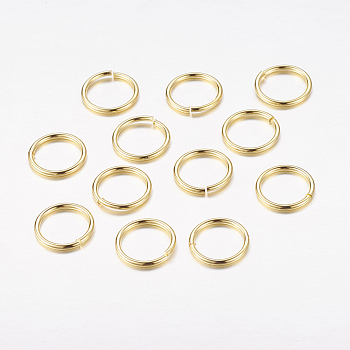 Open Jump Rings Brass Jump Rings, Cadmium Free & Lead Free, Golden, 10x1mm, 18 Gauge, Inner Diameter: 8mm, about 2600pcs/500g