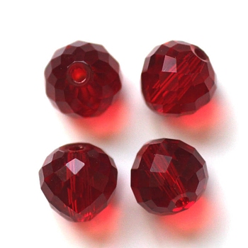 Imitation Austrian Crystal Beads, Grade AAA, Faceted, Teardrop, Dark Red, 6mm, Hole: 0.7~0.9mm