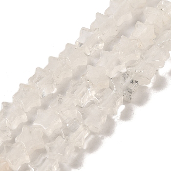 Natural Quartz Crystal Beads Strands, Rock Crystal Star Beads, 6x5.5x2mm, Hole: 0.8mm, about 75pcs/strand, 14.57 inch(37cm)