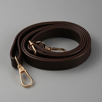 Adjustable PU Leather Bag Shoulder Straps, with Alloy Swivel Clasps, Coconut Brown, 71.5~132x1.85cm