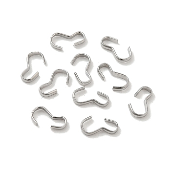 304 Stainless Steel Quick Link Connectors, Chain Findings, Number 3 Shaped Clasps, Stainless Steel Color, 10x5.5x1.5mm